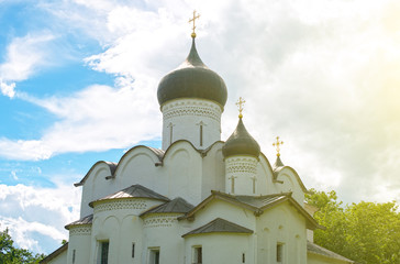 Fototapeta na wymiar Old church in the center of Pskov.