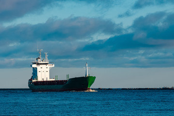 Green cargo ship