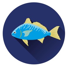 icon fish blue on a dark blue background