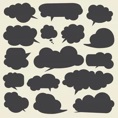 Dekokissen Set of black talking bubbles. Black cloud bubbles. © Ioana Macari