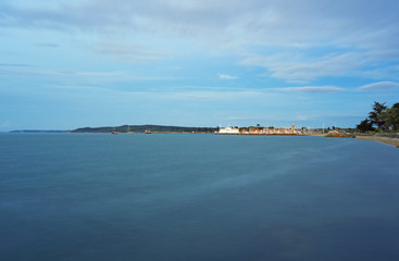 Early nightfall at Yarmouth on the Isle of Wight, UK.