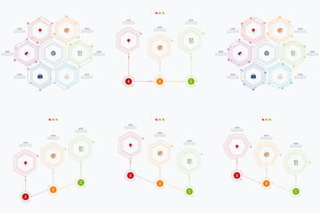 Set with infographics