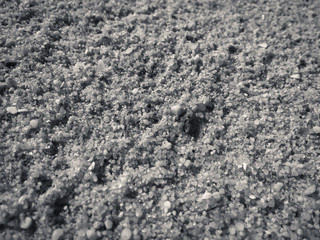 Closeup macro of natural grey sand grained texture background
