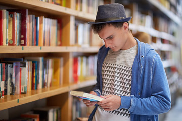 Student choosing a book