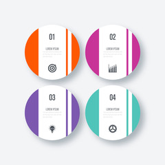 Infographics template four options with circle