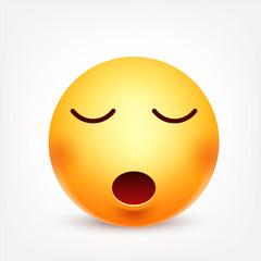 Smiley,emoticon. Yellow face with emotions. Facial expression. 3d realistic emoji. Sad,happy,angry faces.Funny cartoon character.Mood. Web icon. Vector illustration.