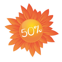 50% - Blume, orangene Blüte