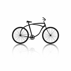 Bicycle silhouette isolated on white background. Black bicycle icon