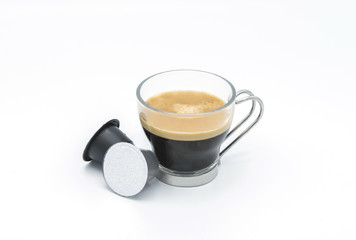 Tazzina caffè espresso e capsule