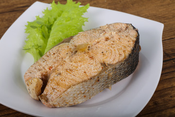 Steamed salmon