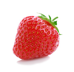 Ripe strawberry on white background, closeup