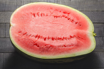Half a watermelon top view
