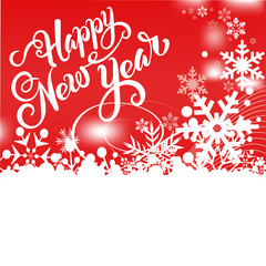 Happy New Year, Holiday Background with Snowflake