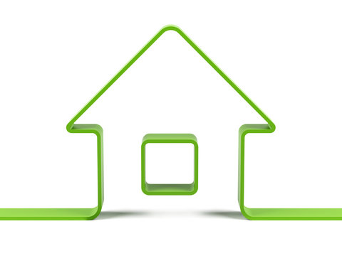 Green house outline. 3d rendering image