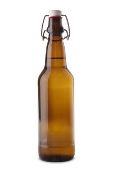Craft beer bottle isolated with clipping path