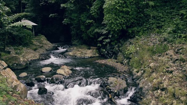 River at gitgit waterfall in Indonesia Bali island.