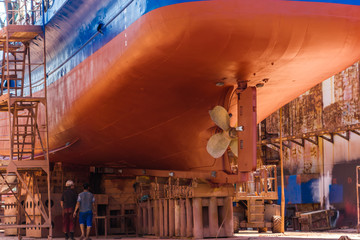 Ship in dock for repair