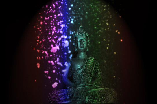 Imagen de Buda con polvo de colores