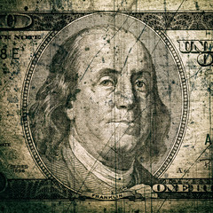 close up grunge style one hundred dollar bill