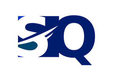 SQ Negative Space Square Swoosh Letter Logo