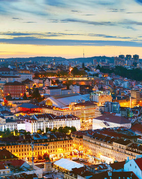 Lisbon at twilight, Portugal