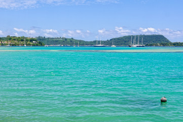 Yachts and tall ships on anchor in Vila Bay - Port Vila, Efate Island, Vanuatu
