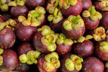 Group of Fresh  mangosteen. (Queen of fruits).