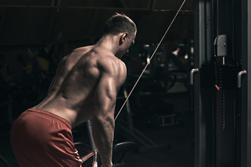 Back view of bodybuilder