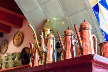 Antique copper jug collection