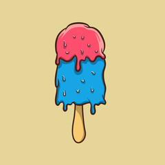 Color Ice Cream Vector Illustration