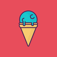 Color Ice Cream Vector Illustration