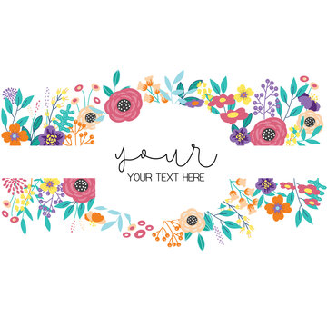 floral frame template with text
