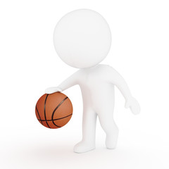white human playing basketball in 3D rendering