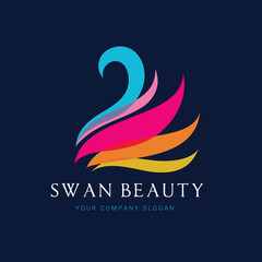 Obraz premium Swan Vector Logo Template 