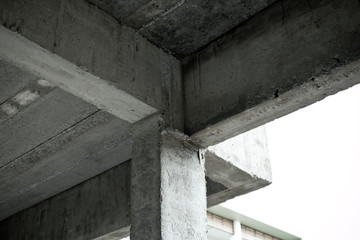 Fototapeta na wymiar Cement piles and concrete piles Construction site
