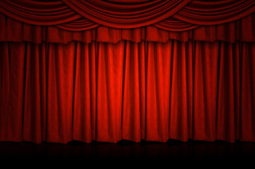 curtains and stage.