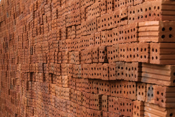 Red brick wall texture construction