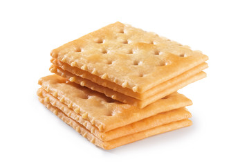 Tasty biscuits isolated on white background.