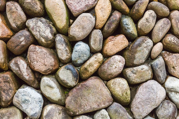 Full Frame Shot Of Pebble Wall in Lishui,Zhejiang province,China.