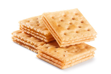 Tasty biscuits isolated on white background.