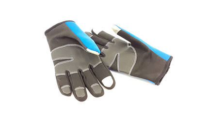 Anti slip touch screen blue and black glove for winter