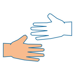 isolated two hands icon vector illustration graphic design