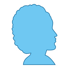 isolated blue women face icon vector illustration graphic design