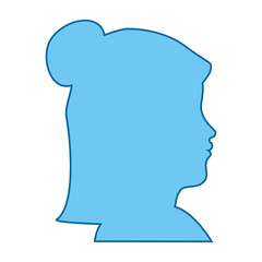 isolated blue women face icon vector illustration graphic design