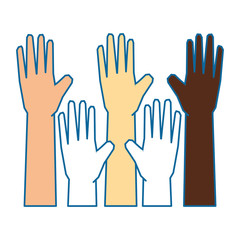isolate multiculturalism hands icon vector illustration graphic design
