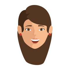 isolated cute women face icon vector illustration graphic design
