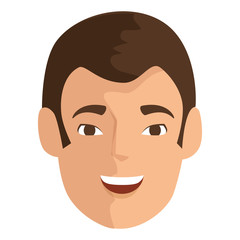 isolated cute man face icon vector illustration graphic design