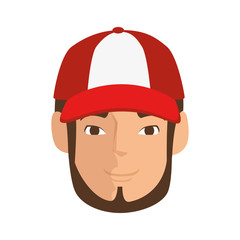 isolated cute man face icon vector illustration graphic design