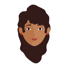 isolated cute women face icon vector illustration graphic design