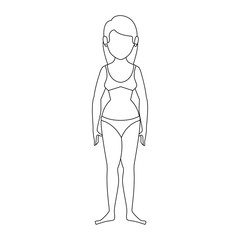 isolated cute standing women icon vector illustration graphic design
